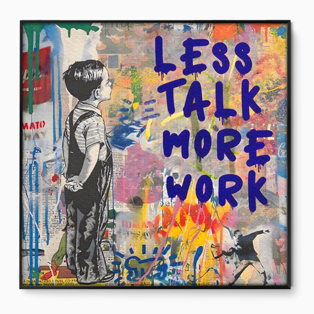 Tablou canvas cu tablou canvas cu mesaj motivational, in rama de aluminiu negru